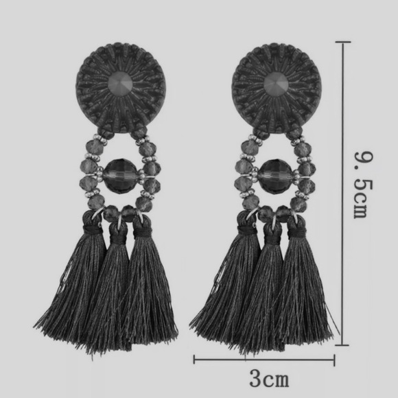 ✨”Catalina Blue”✨Earrings-Blue Tassel-Fringe-Drop - Picture 8 of 8